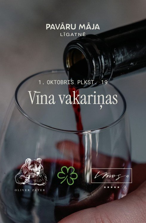 Vīna vakariņas 1.oktobrī