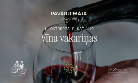Vīna vakariņas 1.oktobrī
