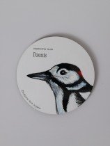 Coaster with Woodpecker Illustration